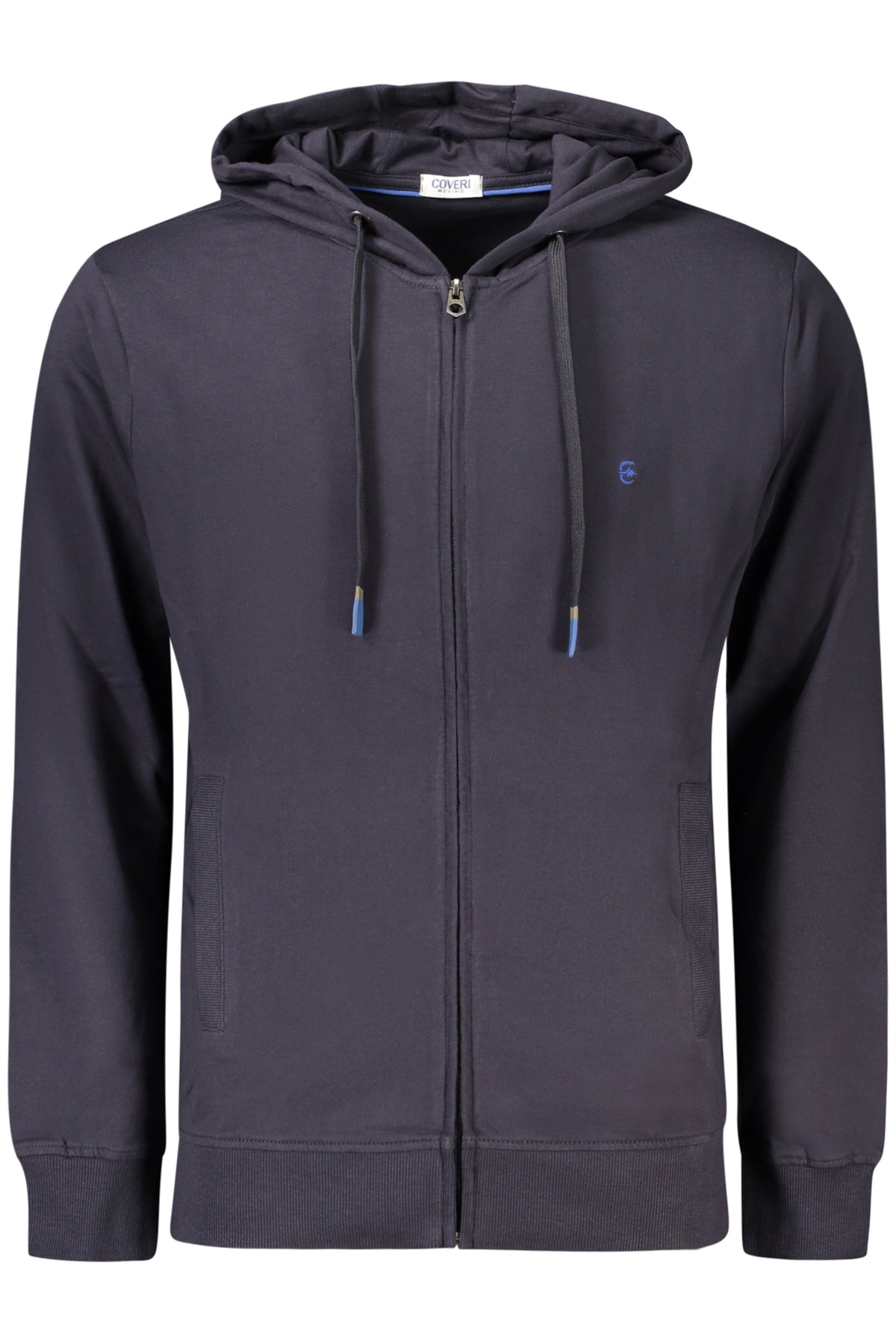 COVERI MOVING MEN'S BLUE ZIP-UP SWEATSHIRT