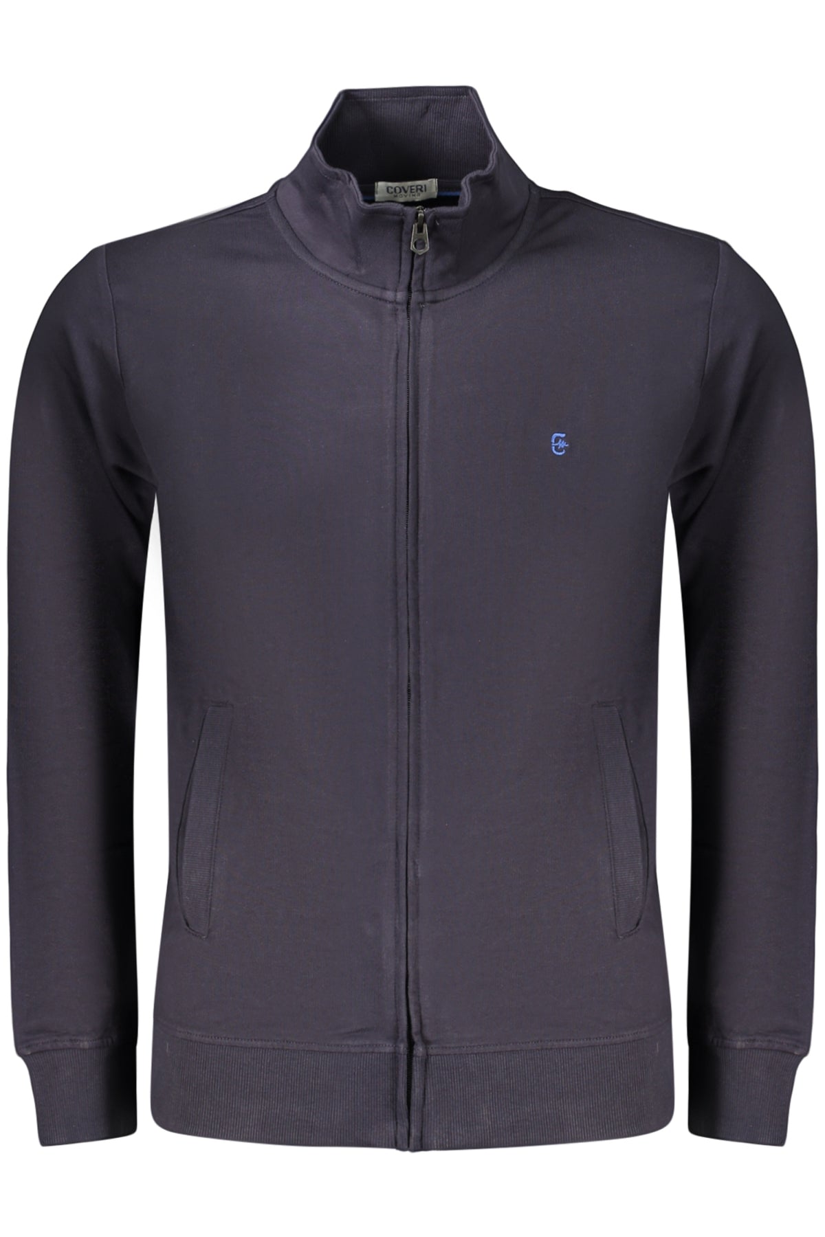 COVERI MOVING MEN'S BLUE ZIP-UP SWEATSHIRT