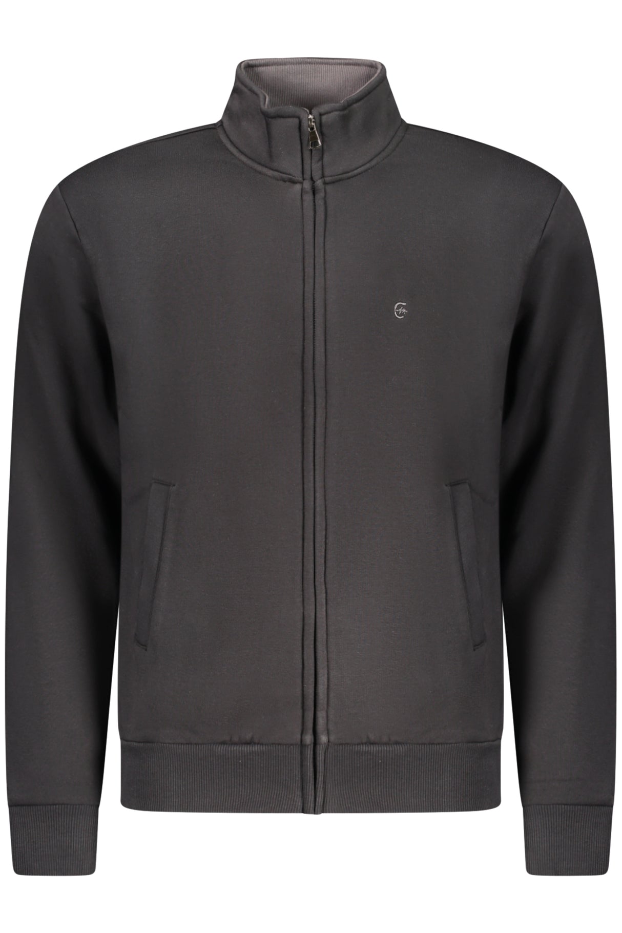 COVERI MOVING MEN'S BLACK ZIP-UP SWEATSHIRT