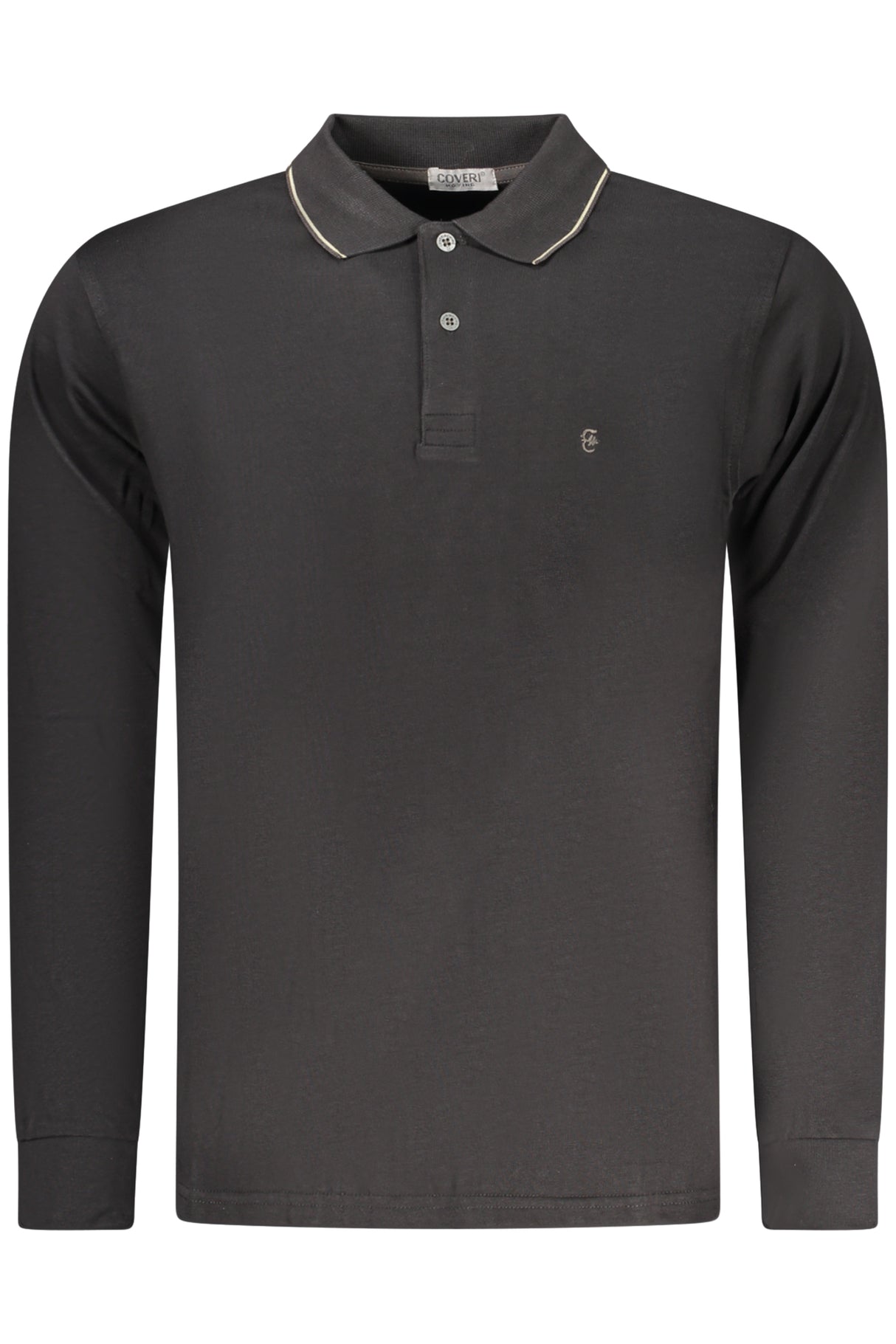 COVERI MOVING MEN'S LONG-SLEEVE POLO SHIRT BLACK