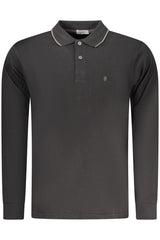 COVERI MOVING MEN'S LONG-SLEEVE POLO SHIRT BLACK