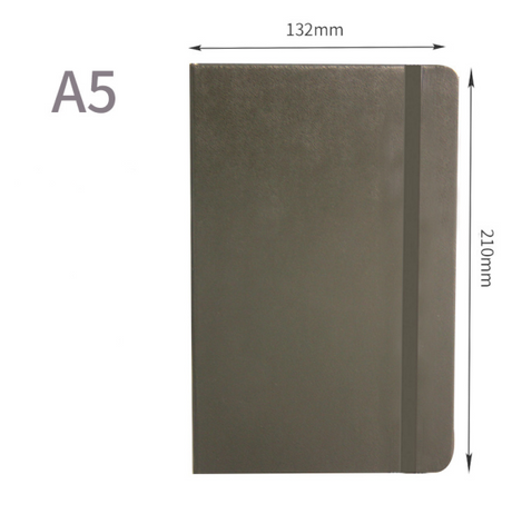 A5 Moleskine Style Hard Cover Grid Notebook Stationery