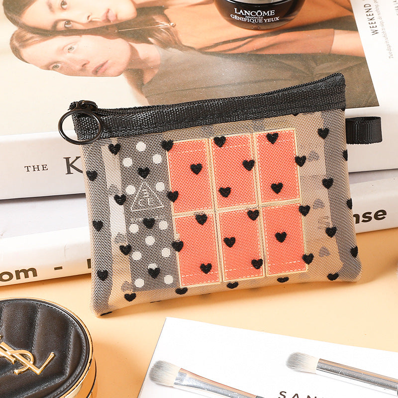 New Ins Heart Velvet Makeup Bag for Girls (Large Capacity)