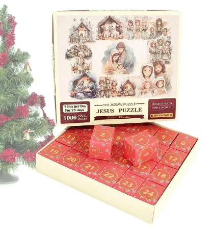 1000-Piece Christmas Advent Calendar Puzzle Set for Kids
