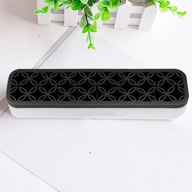 Cosmetic Organizer Box with Silicone Makeup Brush Holder