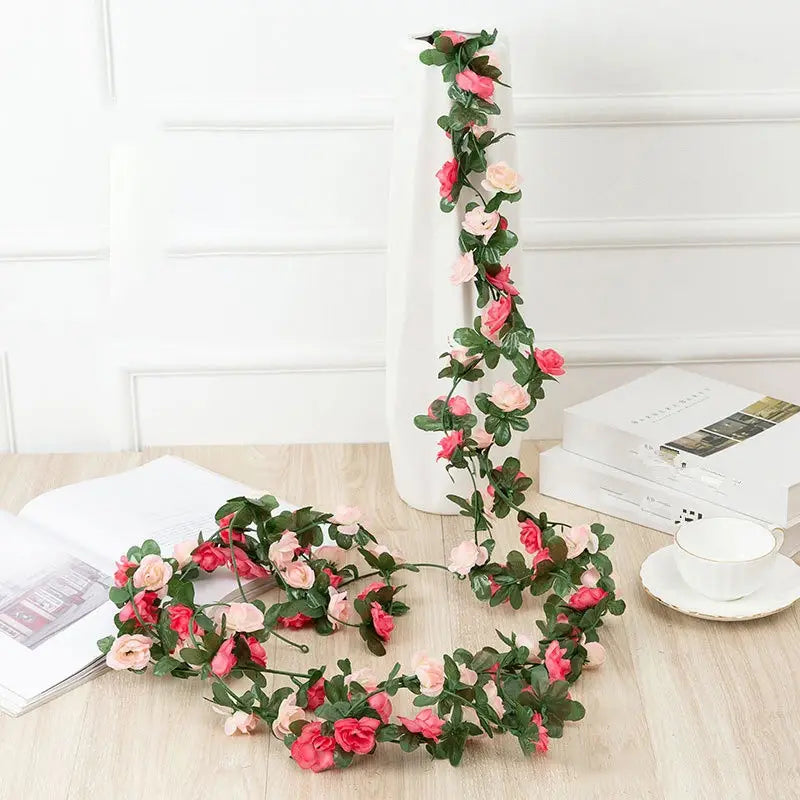 Artificial Pink Rose and Peony Chain for Home Decor
