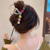 Retro Colorful Geometric Hair Claw Clip Accessories