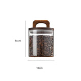 Airtight Glass Canister with Wood Lid for Kitchen Storage