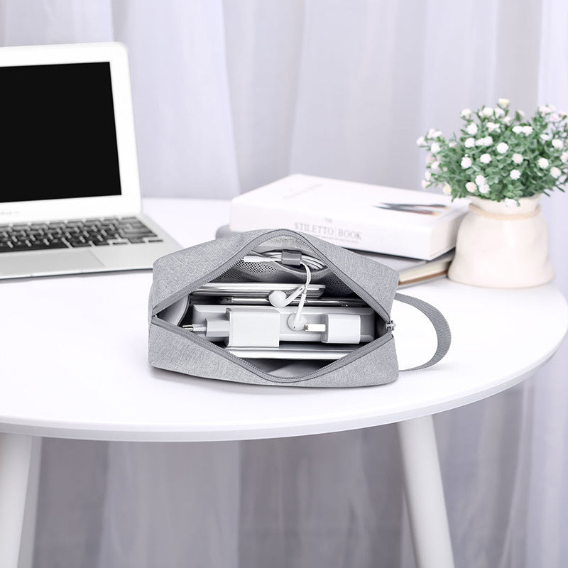 Power Bank and Headset Storage Bag with Data Cable