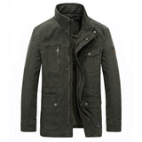 Men's Casual Mid-Length Cotton Jacket for Spring/Fall