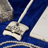 Ceramic Pen Holder with Sign Pen for Desk Setup