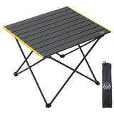 EHHLY Portable Folding Camping Table Large Compact Aluminum Beach Picnic Table Lightweight Collapsible Outdoor Camp Tables That Folds & Rolls Up Beach Gear Essentials Camp Accessories Black
