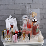 Diamond Pattern Acrylic Rotating Makeup Organizer