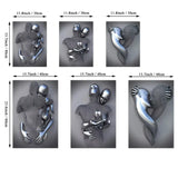 3pcs Frameless Metal Figure Canvas Art Prints for Home