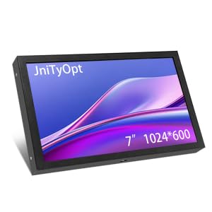 JniTyOpt HD Monitor 7 Inch Type-C/DC/AV/VGA Display HDMI LCD 1024 * 600 High Resolution for Raspberry Pi 4/3 Model B/3B+/BB Black/Banana PiWork as Computer Monitor for Windows 10/8.1/8/7