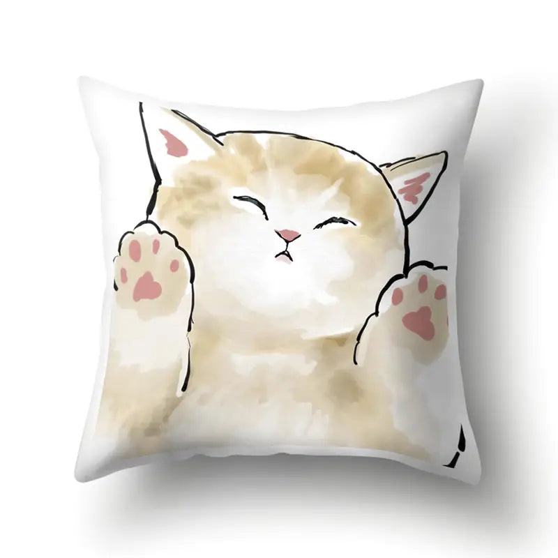 Funny Cat Pillowcases (17.32x17.32in) for Home Decor