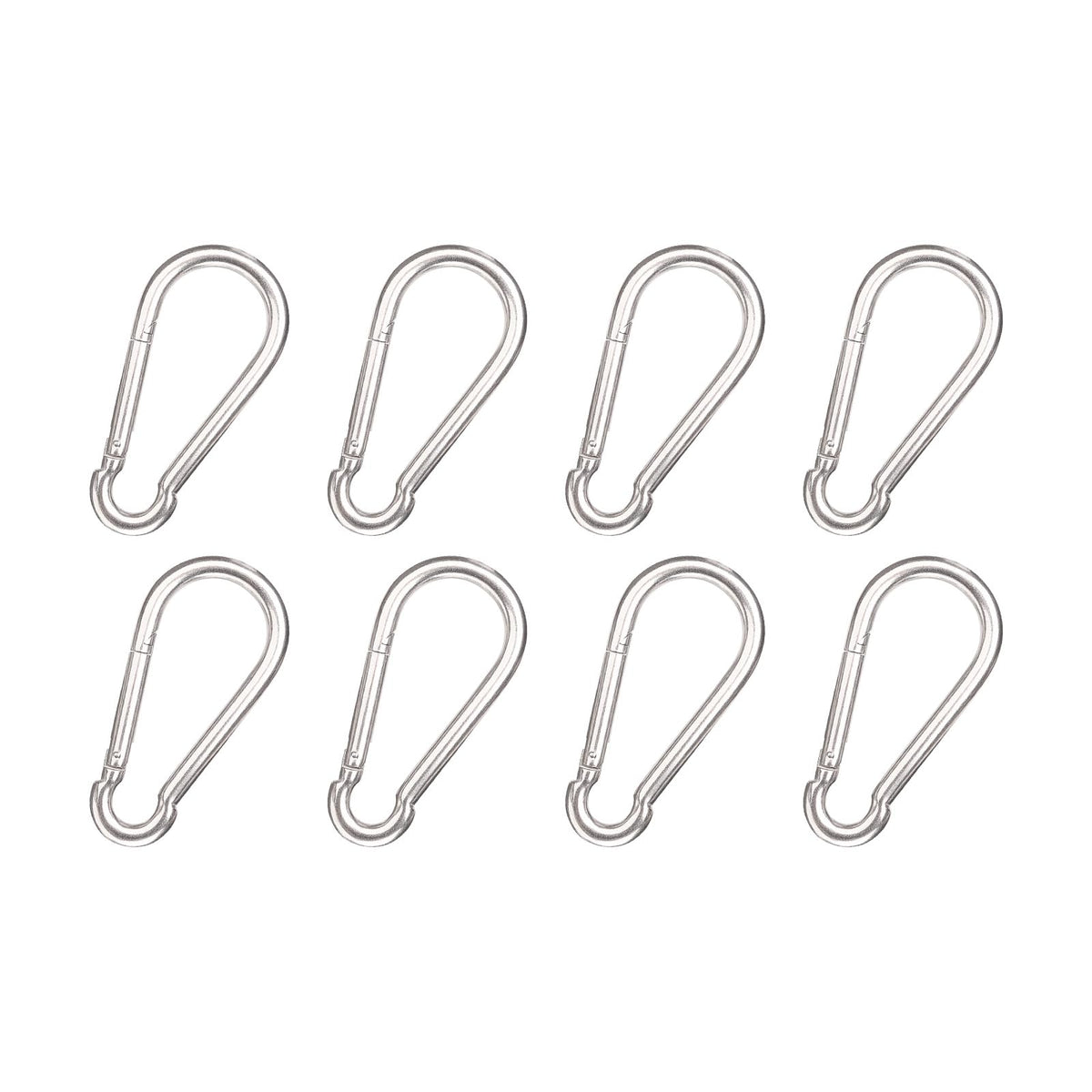 Snowharp Spring Snap Hooks 2.36" Stainless Steel Clips Heavy Duty Carabiner Clips for Key Chains Dog Leash Swing Hammock Outdoor Camping Fishing Hiking Lifting and Hanging (M6 Pcs 8)