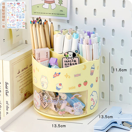 Large Capacity Rotating Pencil Holder Organizer