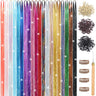 YUBTY Hair Tinsel Kit 20 Colors 4800 Strands Fairy Hair Tinsel Heat Resistant 48 Inches Glitter Tinsel Hair Extensions Hair Accessories Hair Tinsel Kit for Girls Christmas Halloween New Year Cosplay