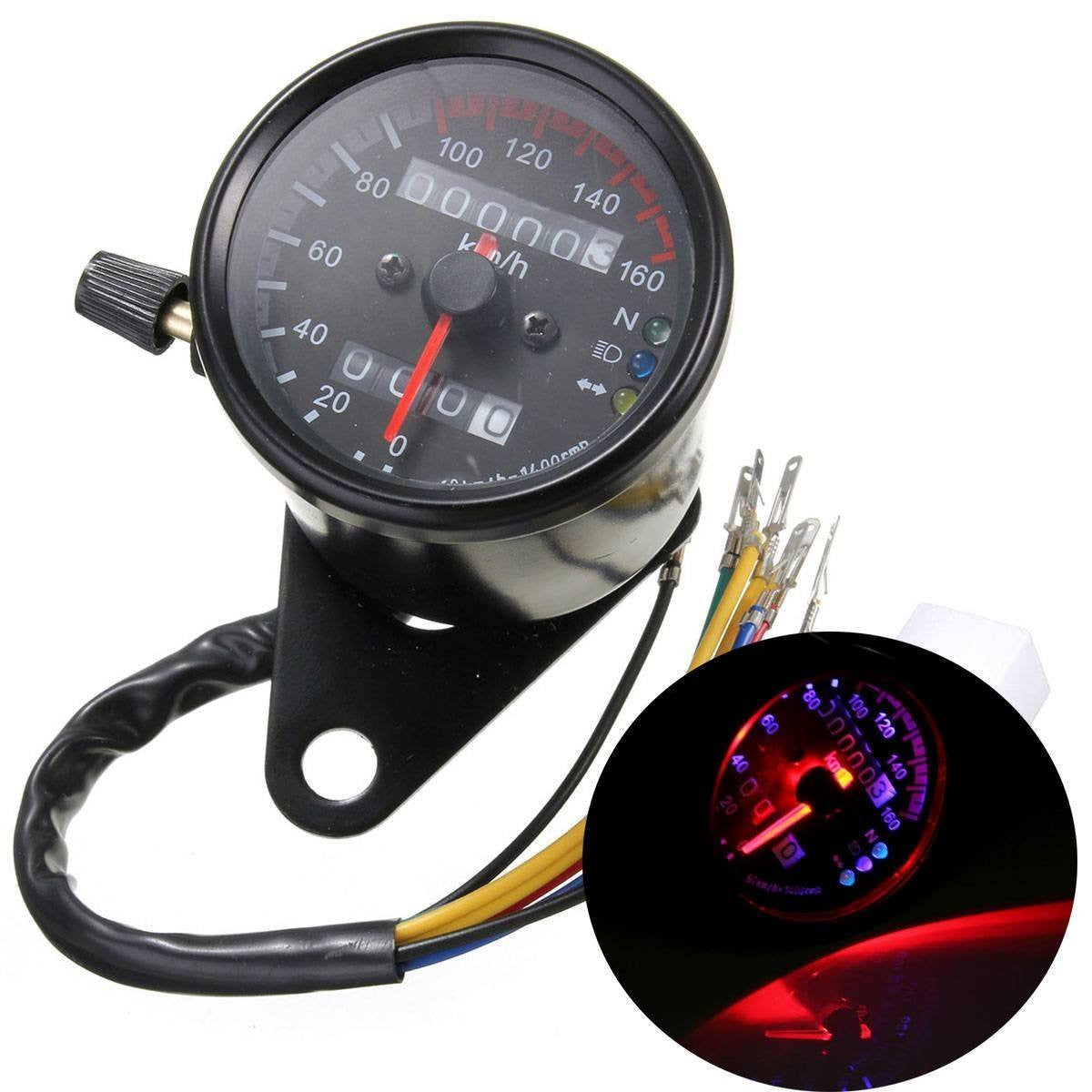 Black Motorcycle Odometer Upgrade