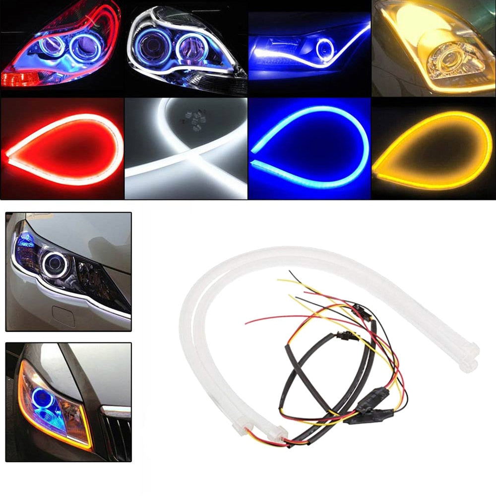 LED Car Eyelash Lights with Soft Rubber Design