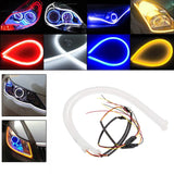 LED Car Eyelash Lights with Soft Rubber Design