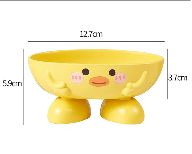 Cartoon Yellow Duck Soap Box Holder for Bathroom Storage