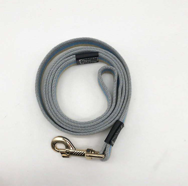 Striped Dog Leash with Safety Rope and Traction Line
