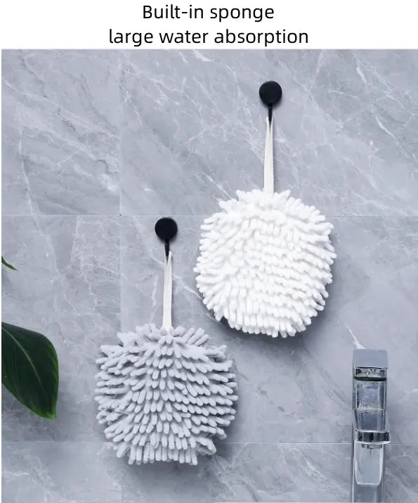 2pcs Soft Coral Velvet Chenille Hand Towels for Home
