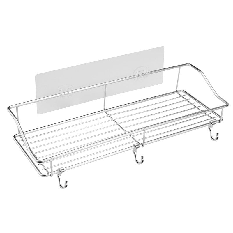No-Drill Adhesive Bathroom Shelf - Stainless Steel Wall Mount