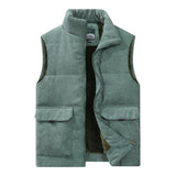 Men's Corduroy Vest with Pockets and Thick Lining