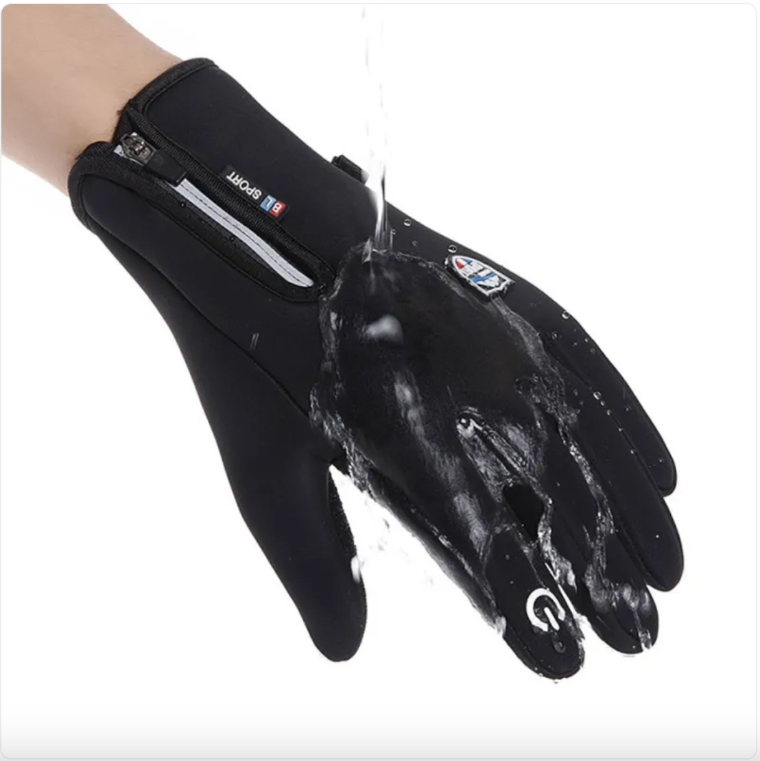 Touch Screen Leather Velvet Cycling Gloves