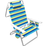 Caribbean Joe Folding Beach Chair 5 Position Lightweight Portable Reclining Outdoor Camping Chair with Headrest Shoulder Strap and Cup Holder Bold Stripe
