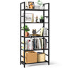 Yoobure 5 Tier Bookshelf - Tall Book Shelf Modern Bookcase for CDs/Movies/Books Rustic Book Case Industrial Bookshelves Book Storage Organizer for Bedroom Home Office Living Room Black