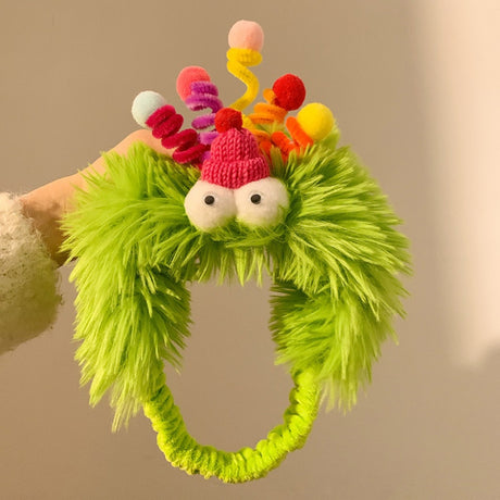 Cute Purple Plush Monster Headband Hair Accessory