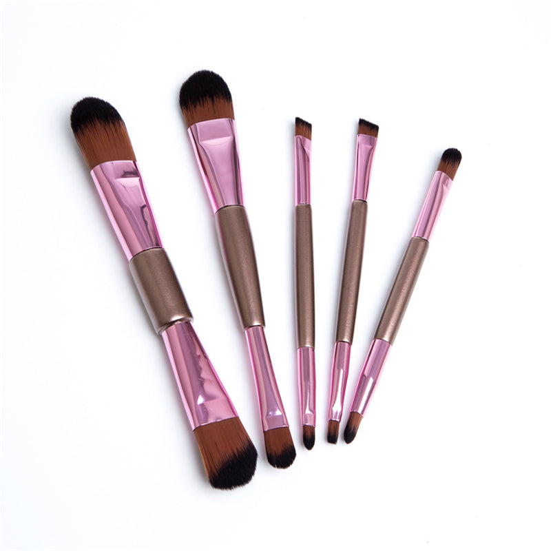 Rose Gold Makeup Brush Set - 5 Pieces
