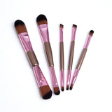 Rose Gold Makeup Brush Set - 5 Pieces