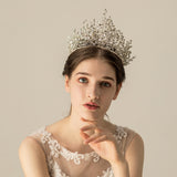 Handcrafted Beaded Crown Bridal Hair Accessory