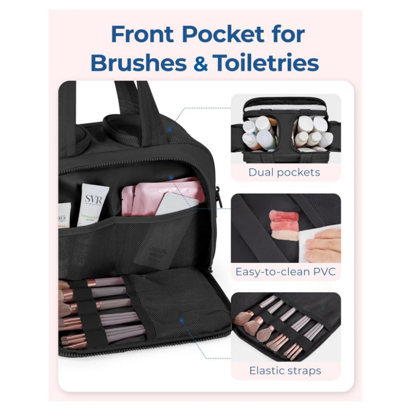 Travel Toiletry Bag – Large, Lightweight, Wide Open, Fluffy Organizer