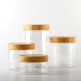 Wood Grain Transparent Storage Jar for Spices & Cereals