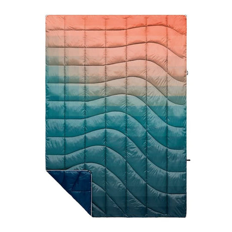 Rumpl The NanoLoft Puffy Blanket | Indoor Outdoor Camping Blanket for Traveling Picnics Beach Trips Concerts | 52" x 75" | Patina Pixel Fade 1-Person