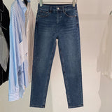 Icy Silk High Waist Straight Leg Stretch Denim Pants