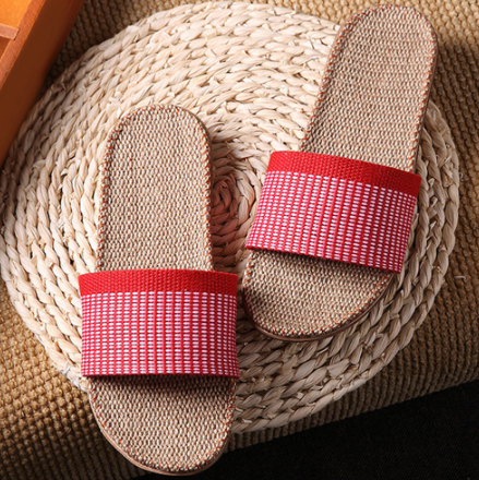 Linen Slippers for Couples - Summer Home Footwear