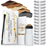 ANGIEHAIE Eyebrow Stamp Stencil Kit (Soft Brown) Eyebrow Stamp Pomade with 24 Reusable Thin & Thick Brow Stencils Eyebrow Stencils Shaping Kit Definer Natural Look