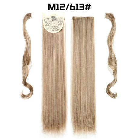 European American Long Straight Hair Velcro Ponytail