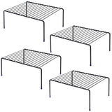 Medium (13.1 x 10.2 Inch) Cabinet Storage Shelf Rack  Kitchen Shelves，Kitchen Counter and Cabinet Shelf Storage Rack Organizer for Kitchen Fridge Cabinet Bathroom Cupboard& Pantry (4 Black)
