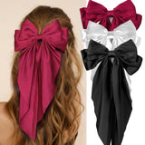 Vodolo Hair Bows for Girl Women3 PCS Large Bow Hair Clips Tassel Ribbon Bowknot With Long TailRibbon Hair Bows Barrettes for Thick Thin HairNonslip Hair Accessories Christmas Birthday Gifts