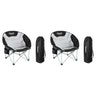 KingCamp Folding Portable Saucer Moon Lounge Chair with Cupholder Storage Pocket for Indoor Home or Outdoor Camping and Tailgating Black/Medium Gray