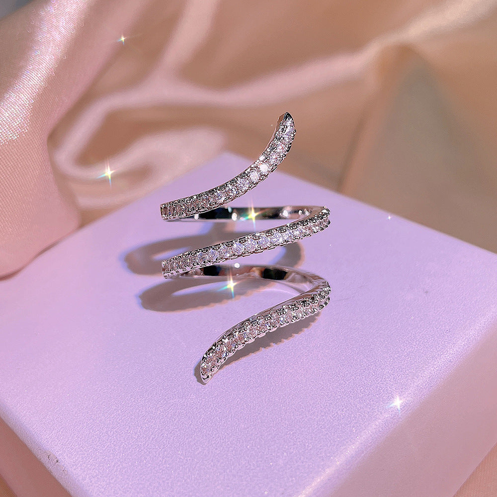 Geometric Zircon Ring - Stylish Minimalist Accessory