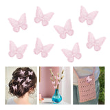 Butterfly Hair Accessories - Pink Lace Embroidery Pins Fairy Hair Clips Barrettes and Ornaments for Girls Parties (8 Pieces)